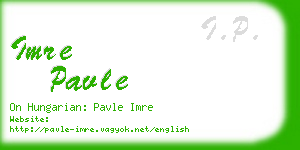 imre pavle business card